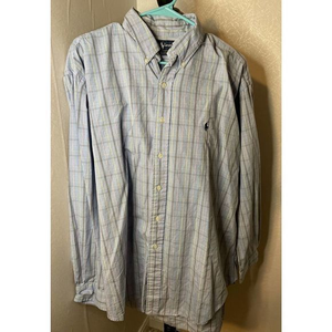 Polo Ralph Lauren‎ Men's XL Blue Multi Color Plaid Blake Button-Down